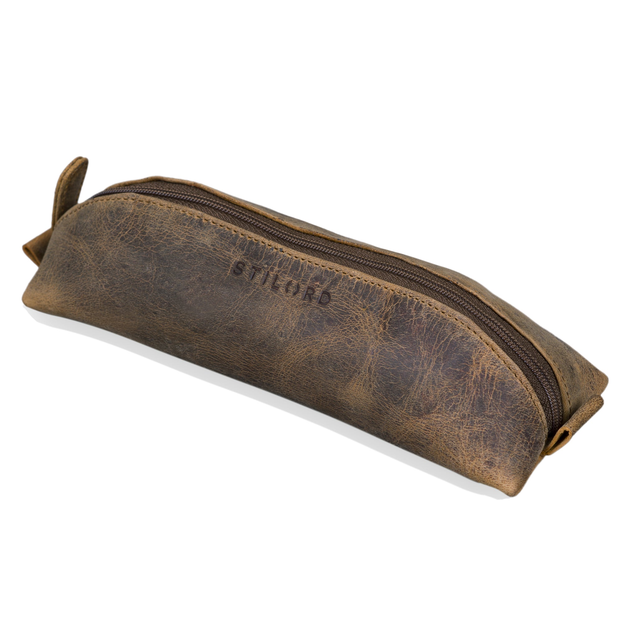 Stiftemappe Leder in hellbraun Vintage