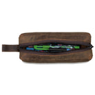 Stiftetasche Vintage braunes Leder elegant