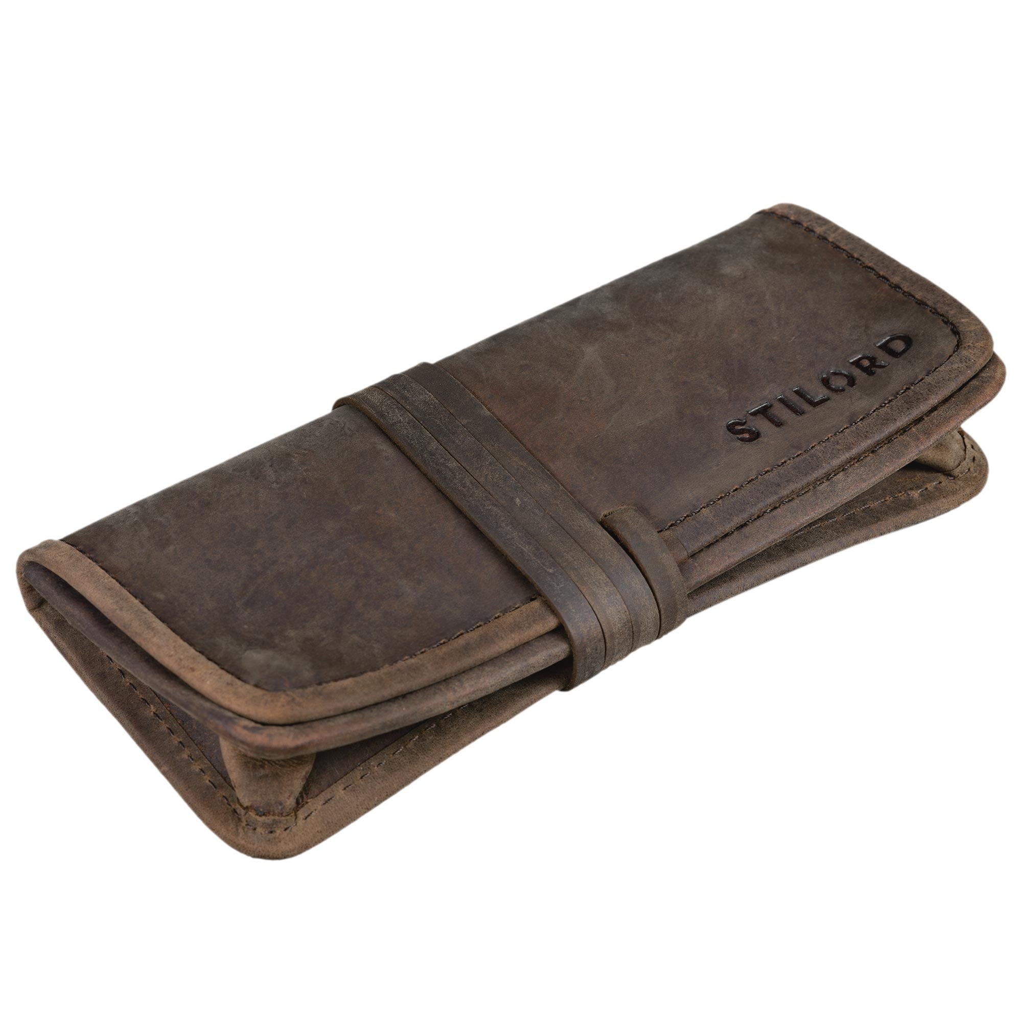 Pfeifentasche Leder dunkel braun
