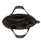 Schultertasche Damen Leder geflochten braun