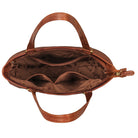 Schultertasche Damen Leder geflochten cognac