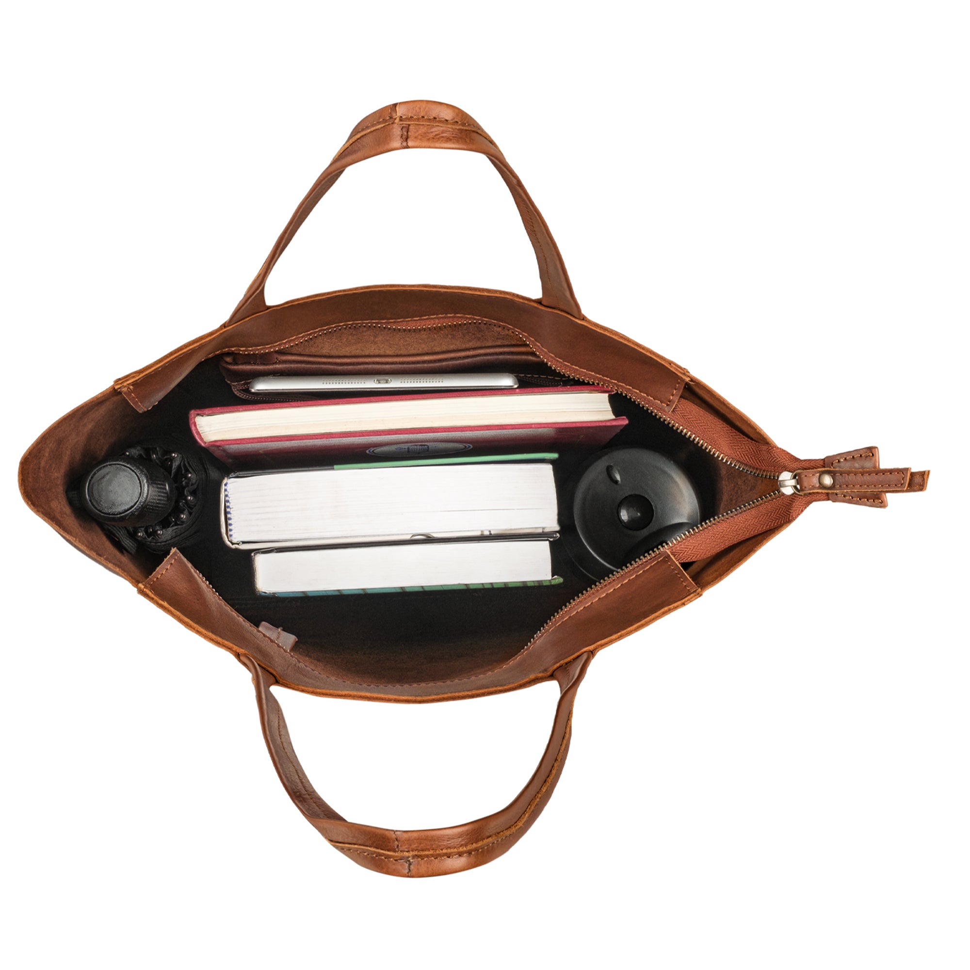 Leder Umhängetasche Damen groß braun