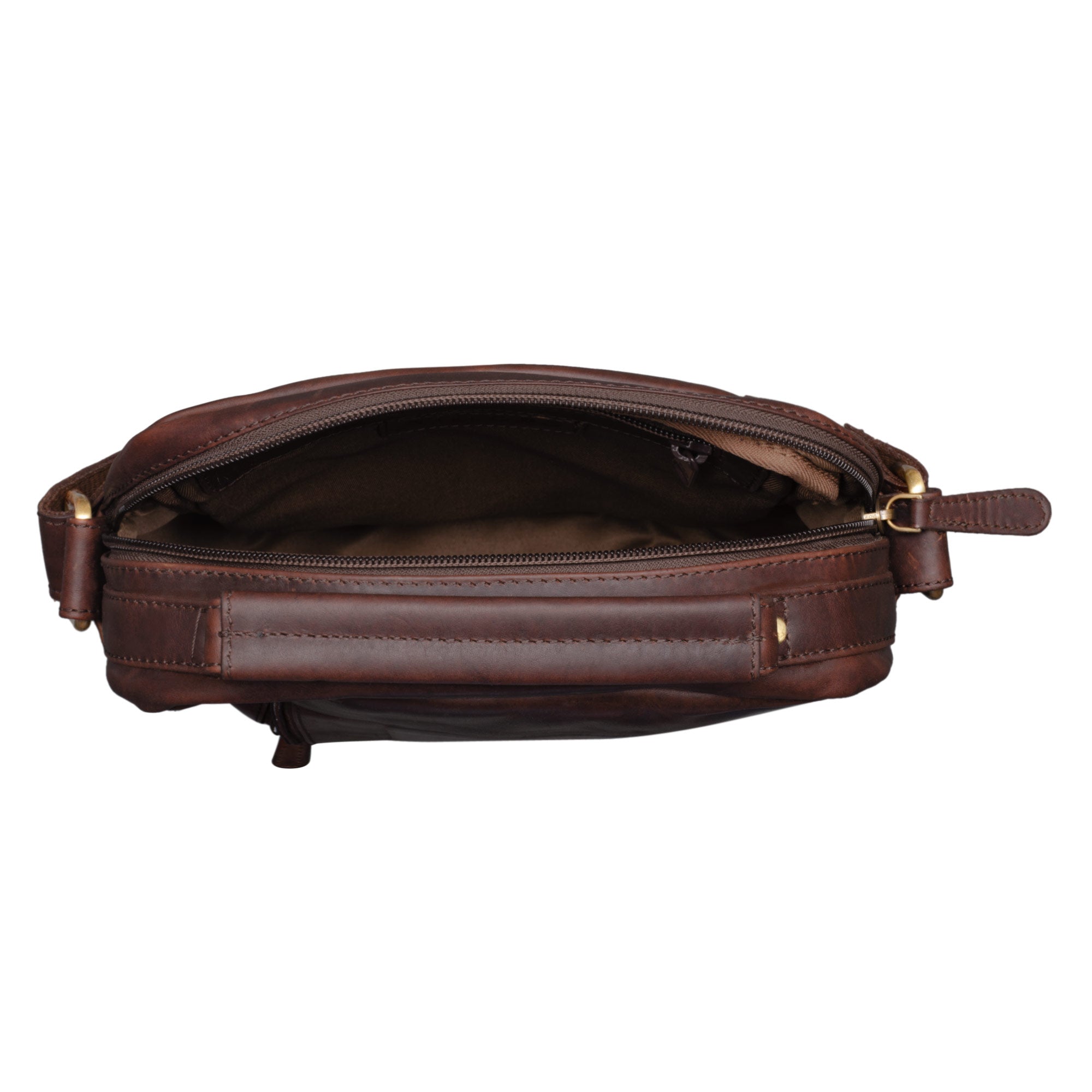 Vintage Schultertasche Leder braun