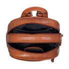glattleder Retro Daypack 2 Hauptfächer Damen braun
