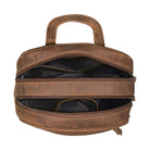 Retro Daypack 2 Hauptfächer braun Leder klein