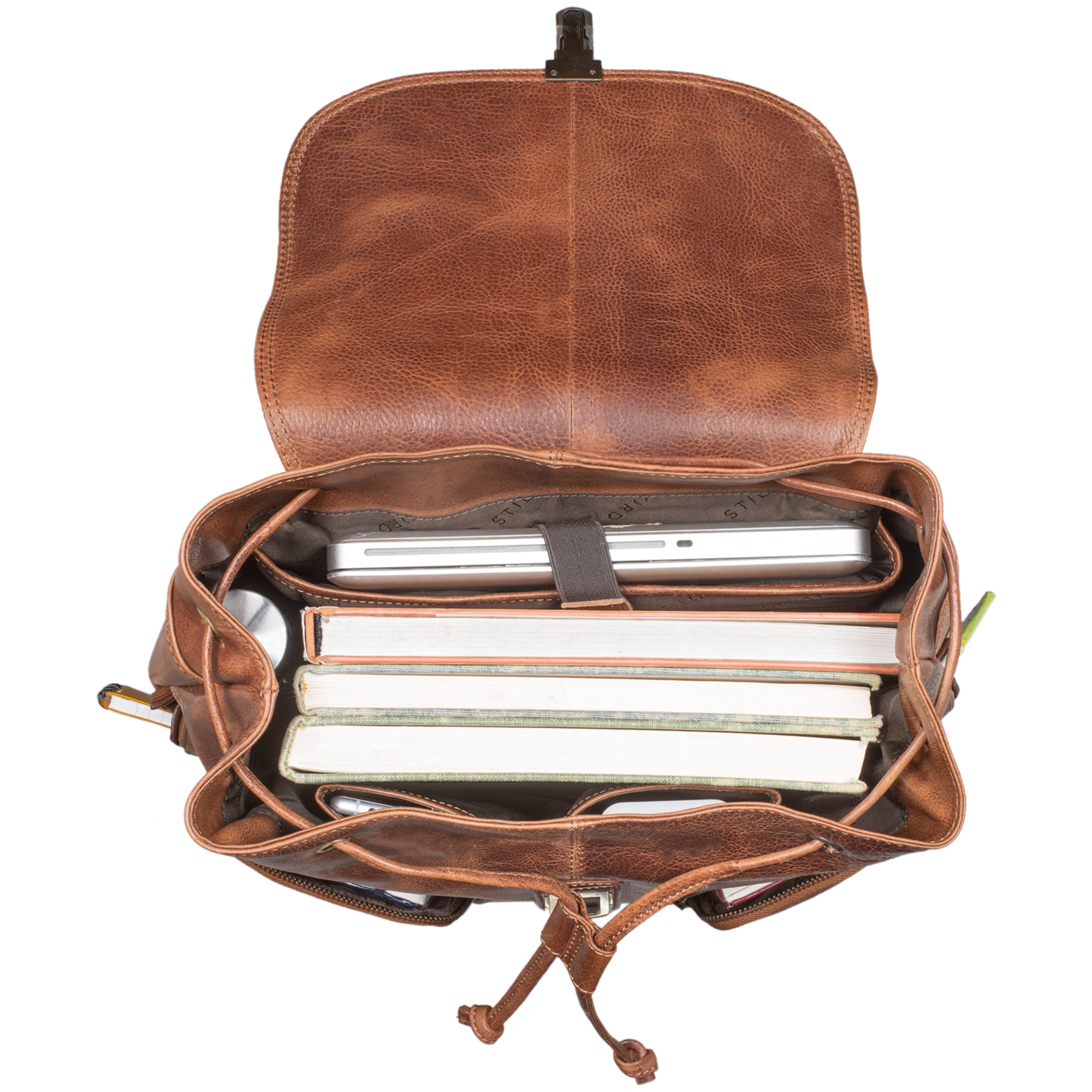 Shopping Rucksack Frauen Echt Leder braun