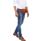 Braune Gürteltasche Bauchtasche Leder