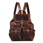 Lederrucksack Frauen Vintage dunkelbraun