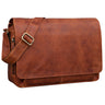 "Tom" Vintage Leder Umhängetasche mit 15 Zoll Laptopfach für Damen und Herren