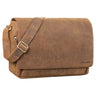 "Tom" Vintage Leder Umhängetasche mit 15 Zoll Laptopfach für Damen und Herren