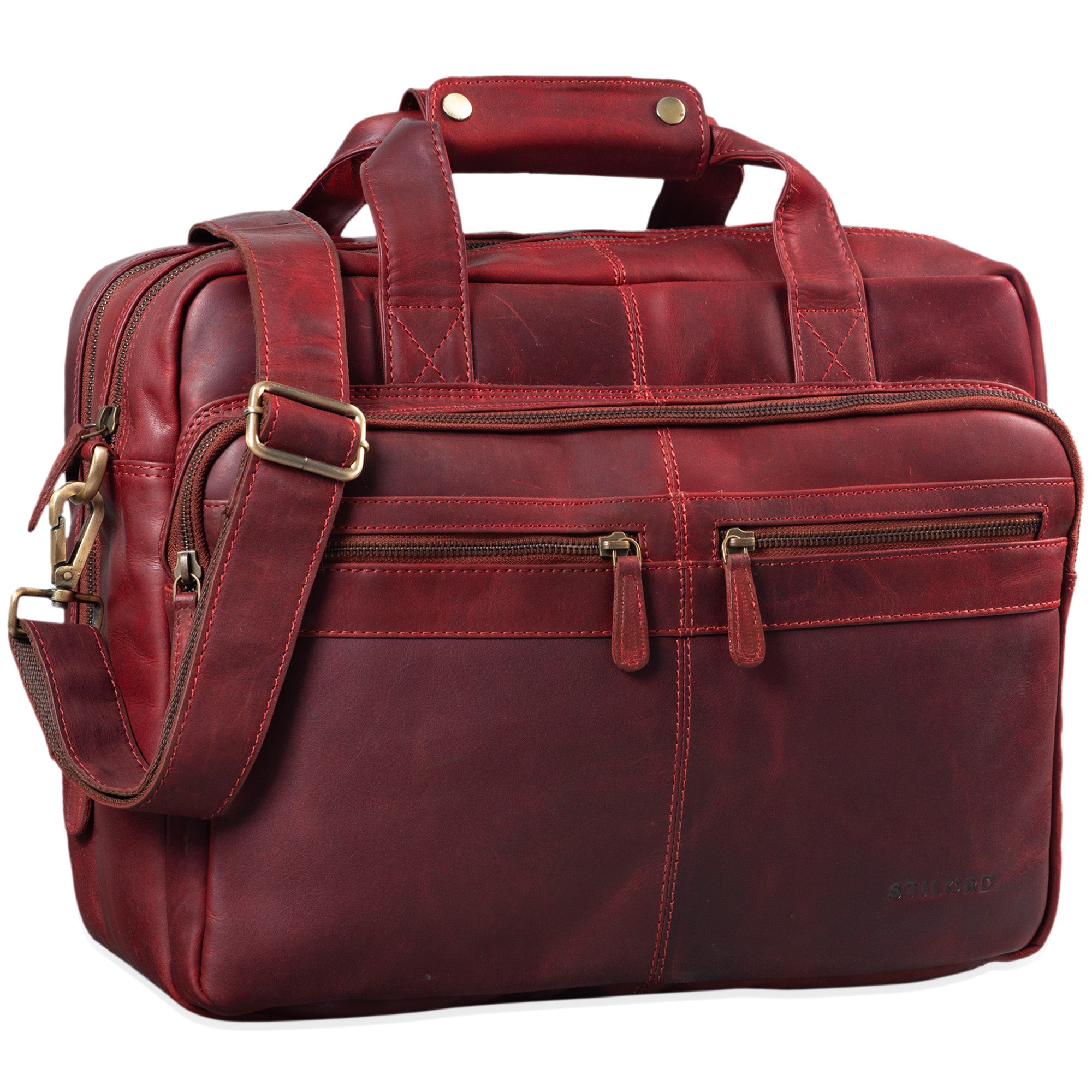 Vintage Lehrertasche Leder rot