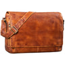"Tom" Vintage Leder Umhängetasche mit 15 Zoll Laptopfach für Damen und Herren