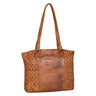 "Cora" Handtasche Damen im Boho-Look Leder geflochten