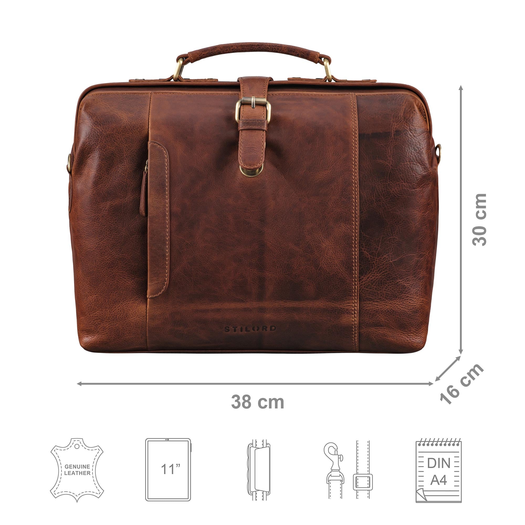 Vintage Herrentasche Leder braun