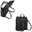 Vintage cityrucksack herren damen leder schwarz