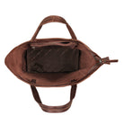 Schultertasche Uni Damen Leder braun