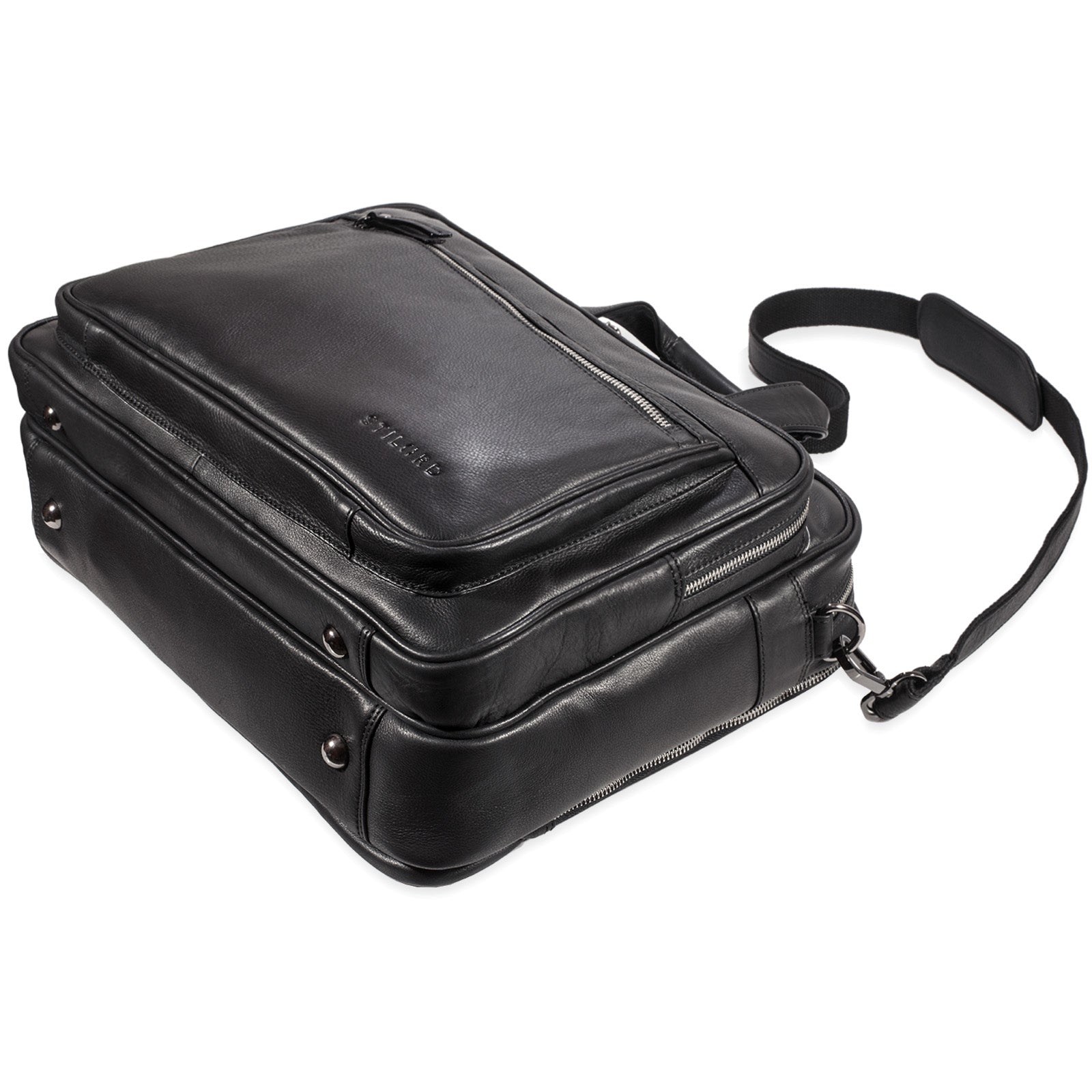 XL Arbeitstasche Leder Schwarz