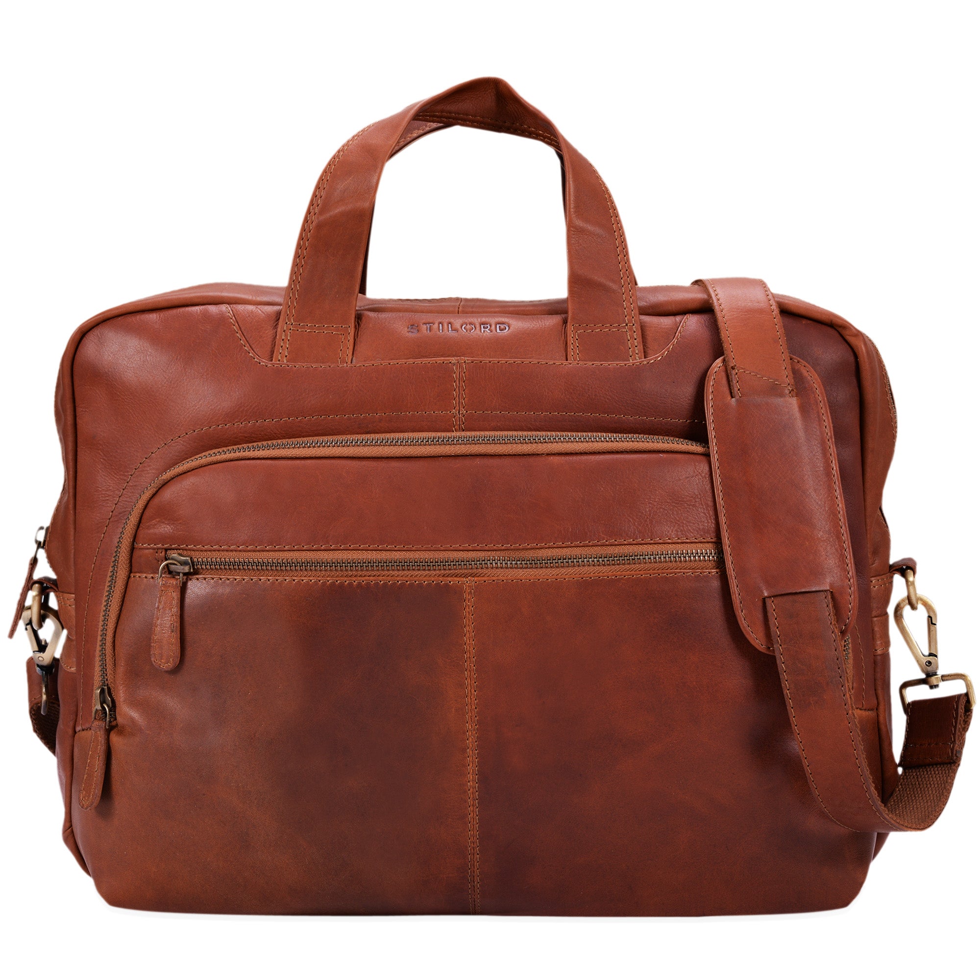 Business Ledertasche cognac
