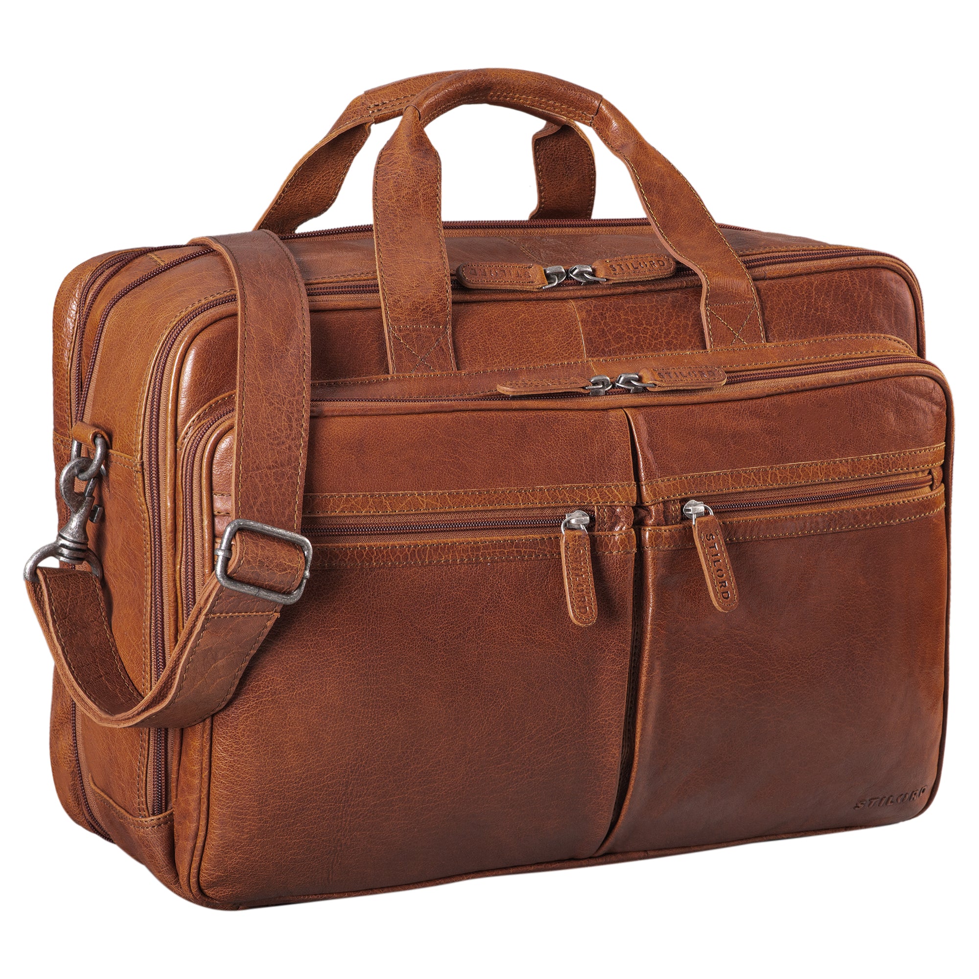 Große Ledertasche zum Umhängen Herren