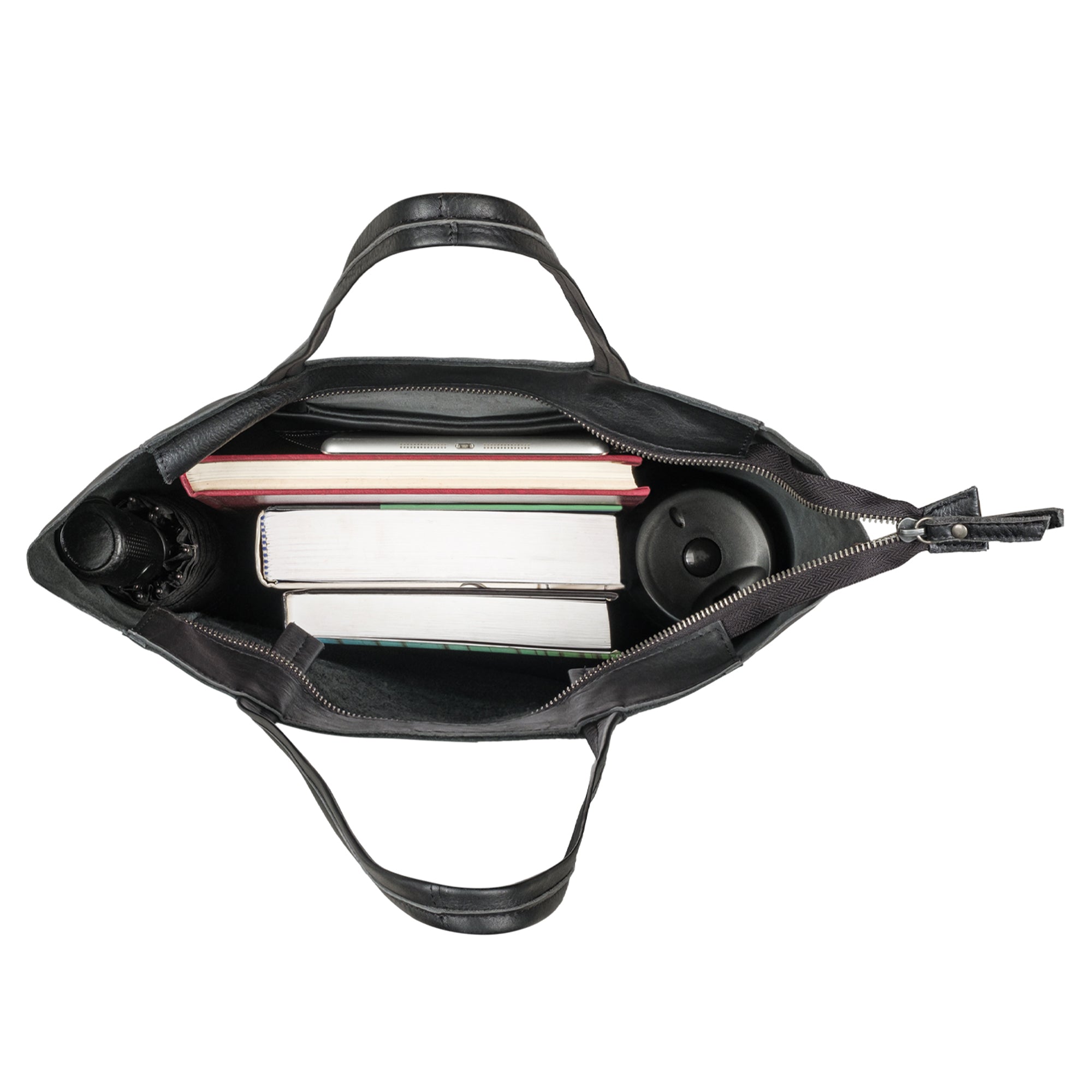 große Tasche Damen Leder schwarz