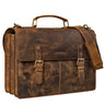 Braune Lehrertasche aus echtem Leder