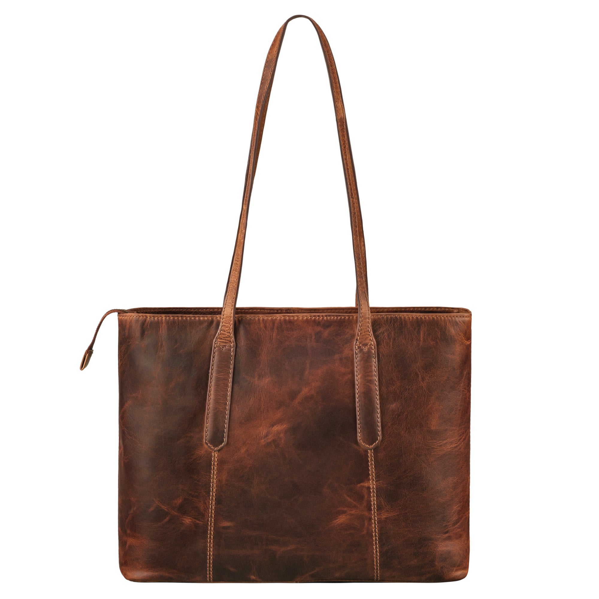 braune Shopper Bag aus Leder