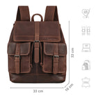 brauner Laptoprucksack aus Leder für Herren