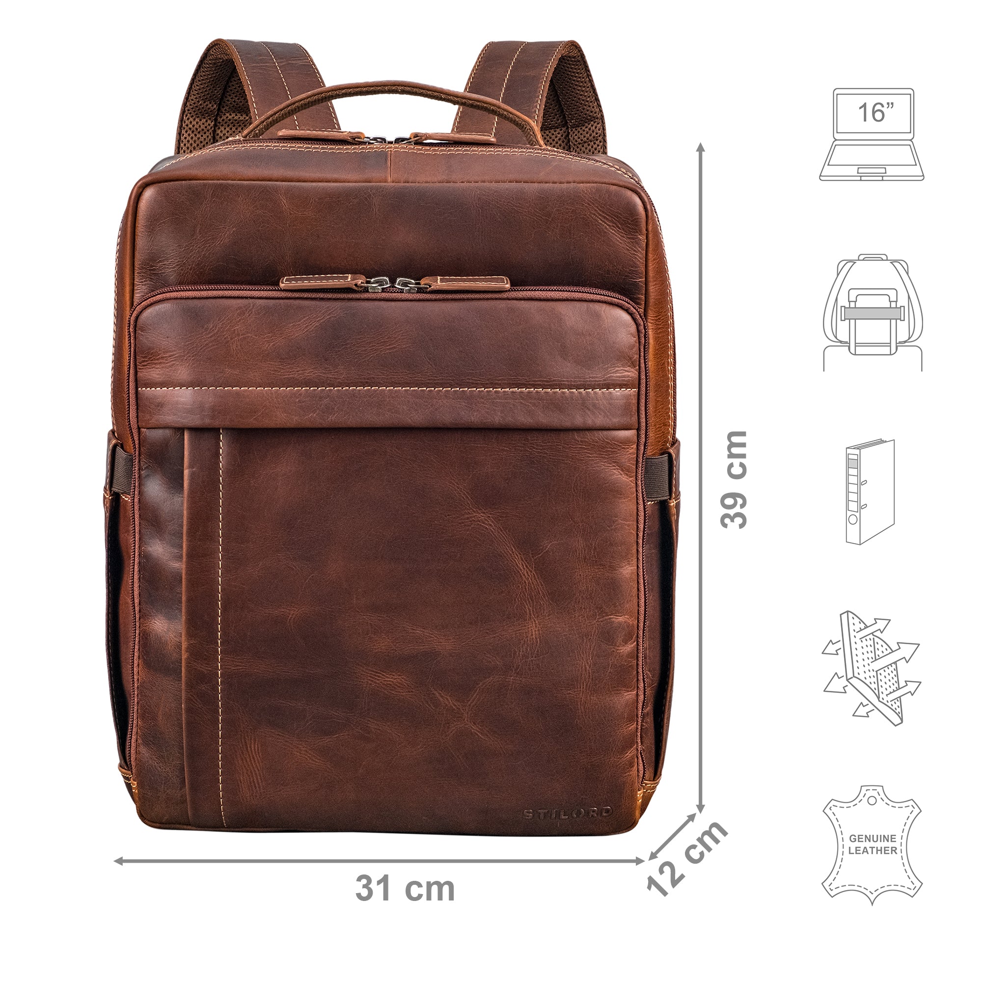 herren rucksack für damen echt leder braun