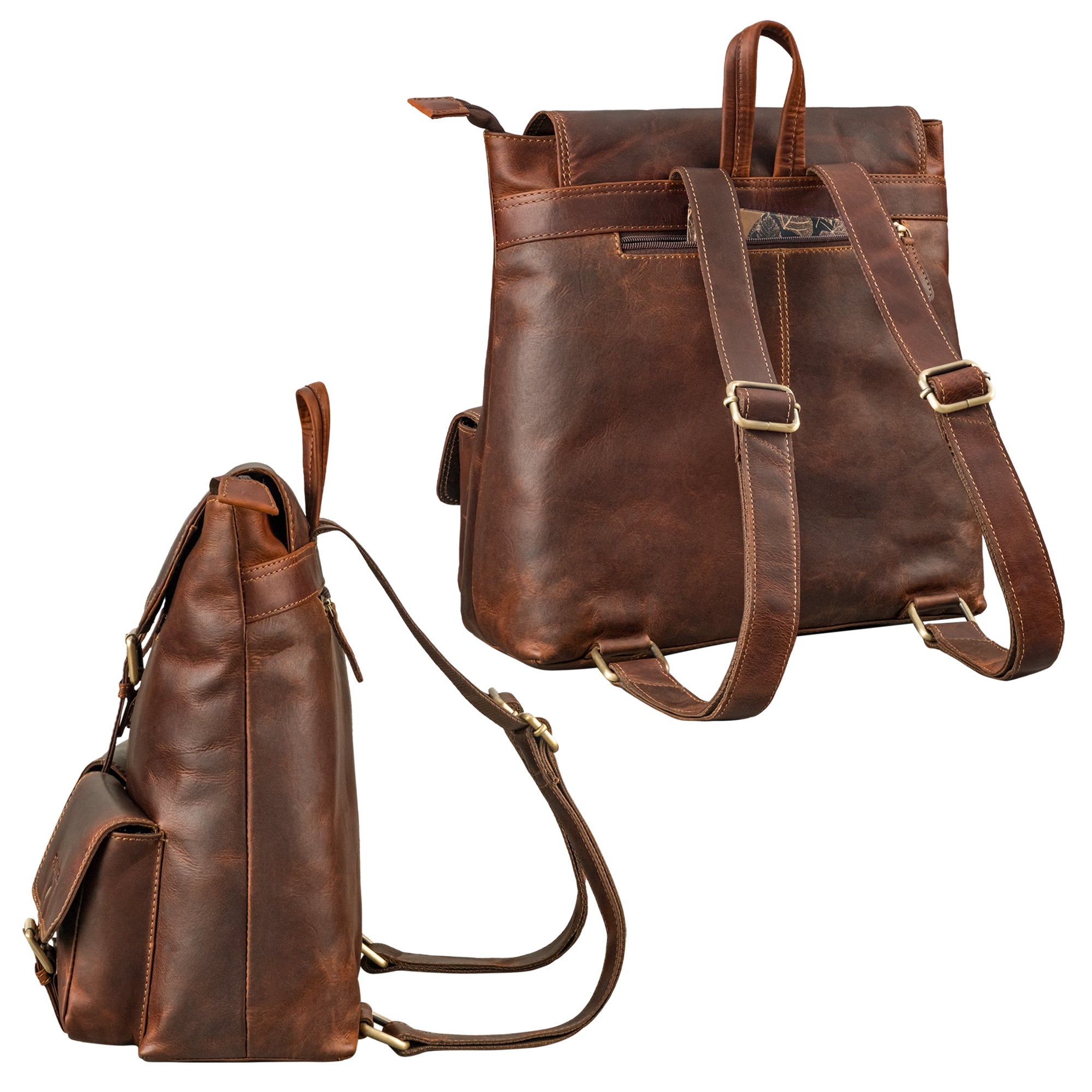 Damenrucksack Leder braun