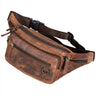 "Robin" Premium Bauchtasche Herren Leder mit 6 Reißverschlussfächern