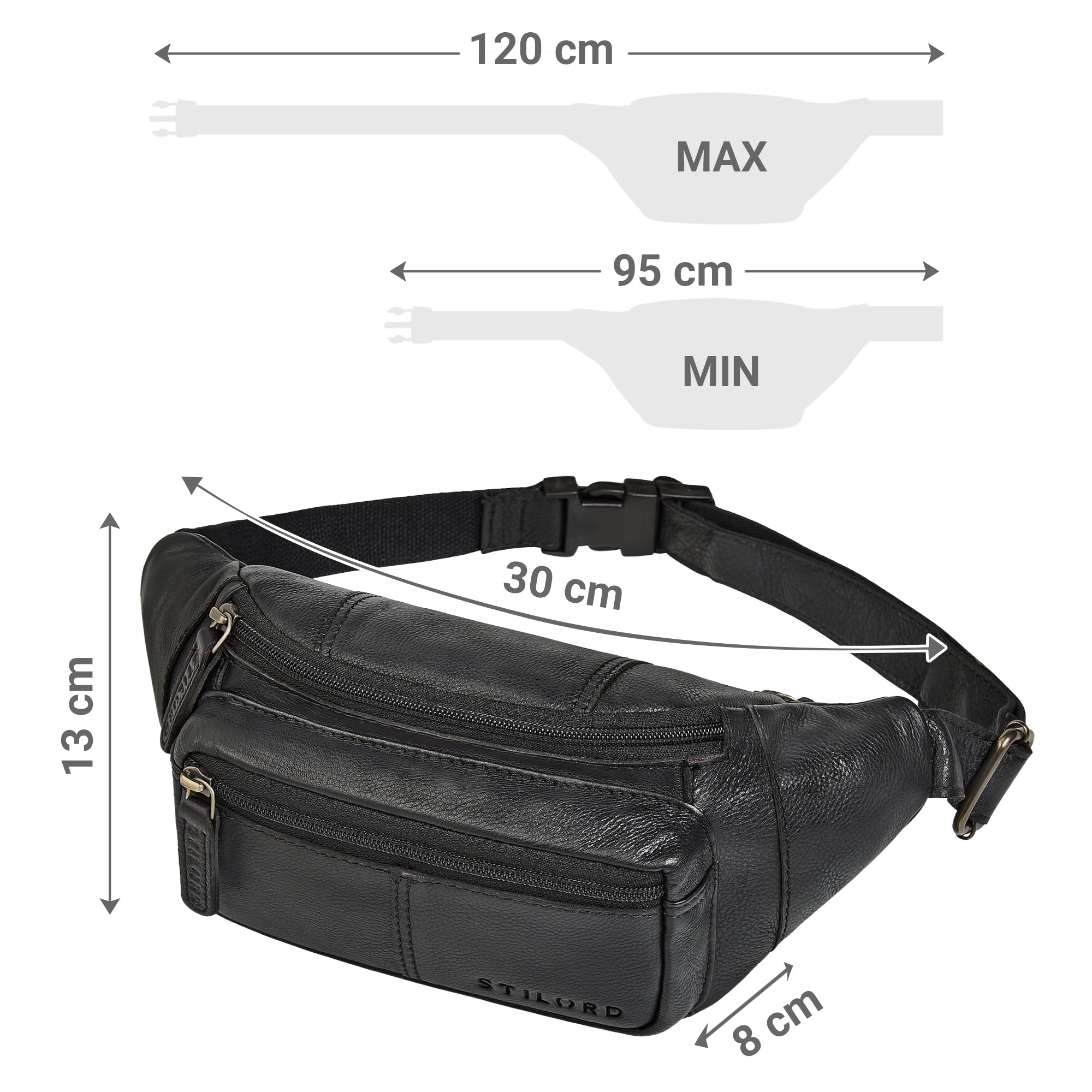leder gürteltasche herren schwarz mittelgroß