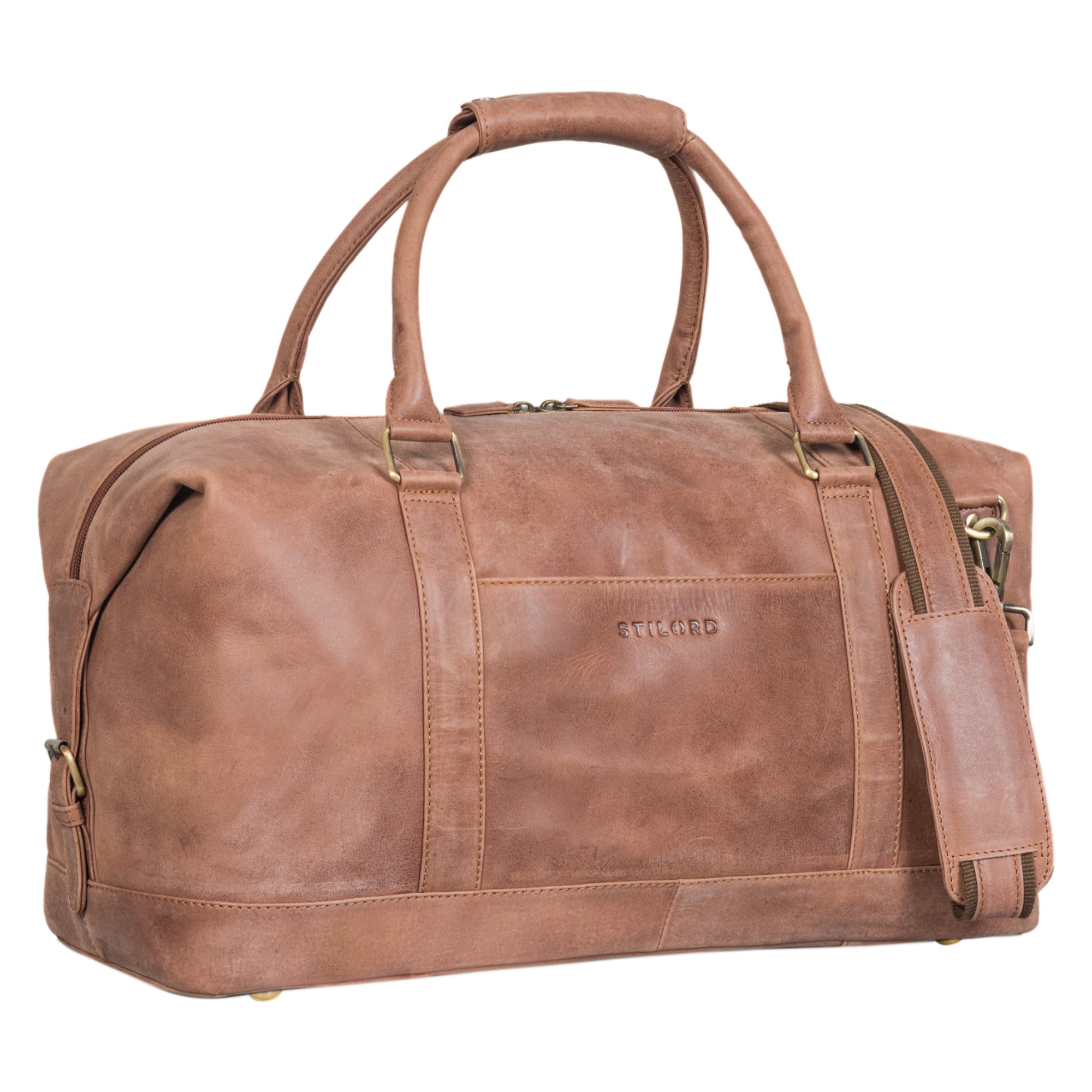 Braune Ledertasche groß Schwarz