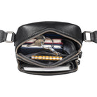 Stilvolle schwarze Ledertasche Männer