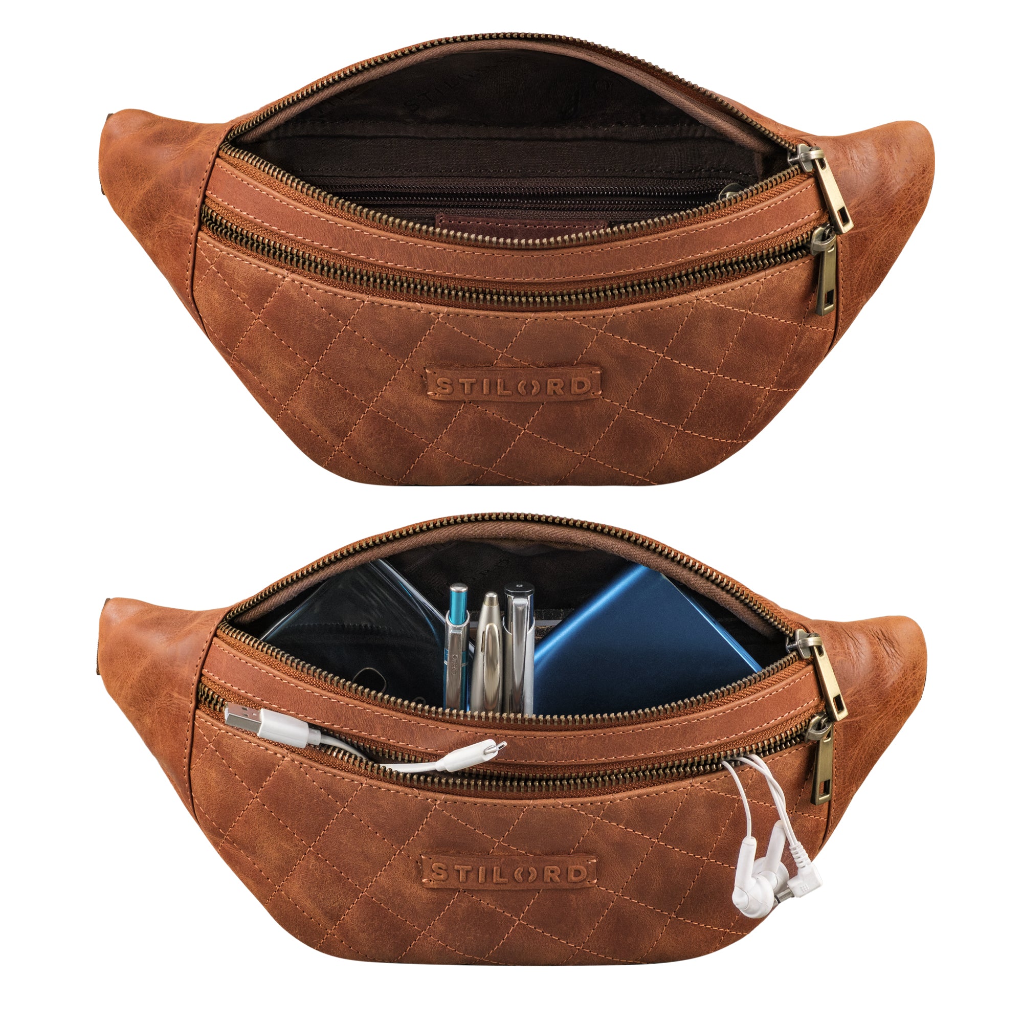 Bauchtasche Leder Herren Damen braun
