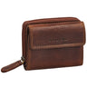 leder damen geldbeutel kleiner cognac
