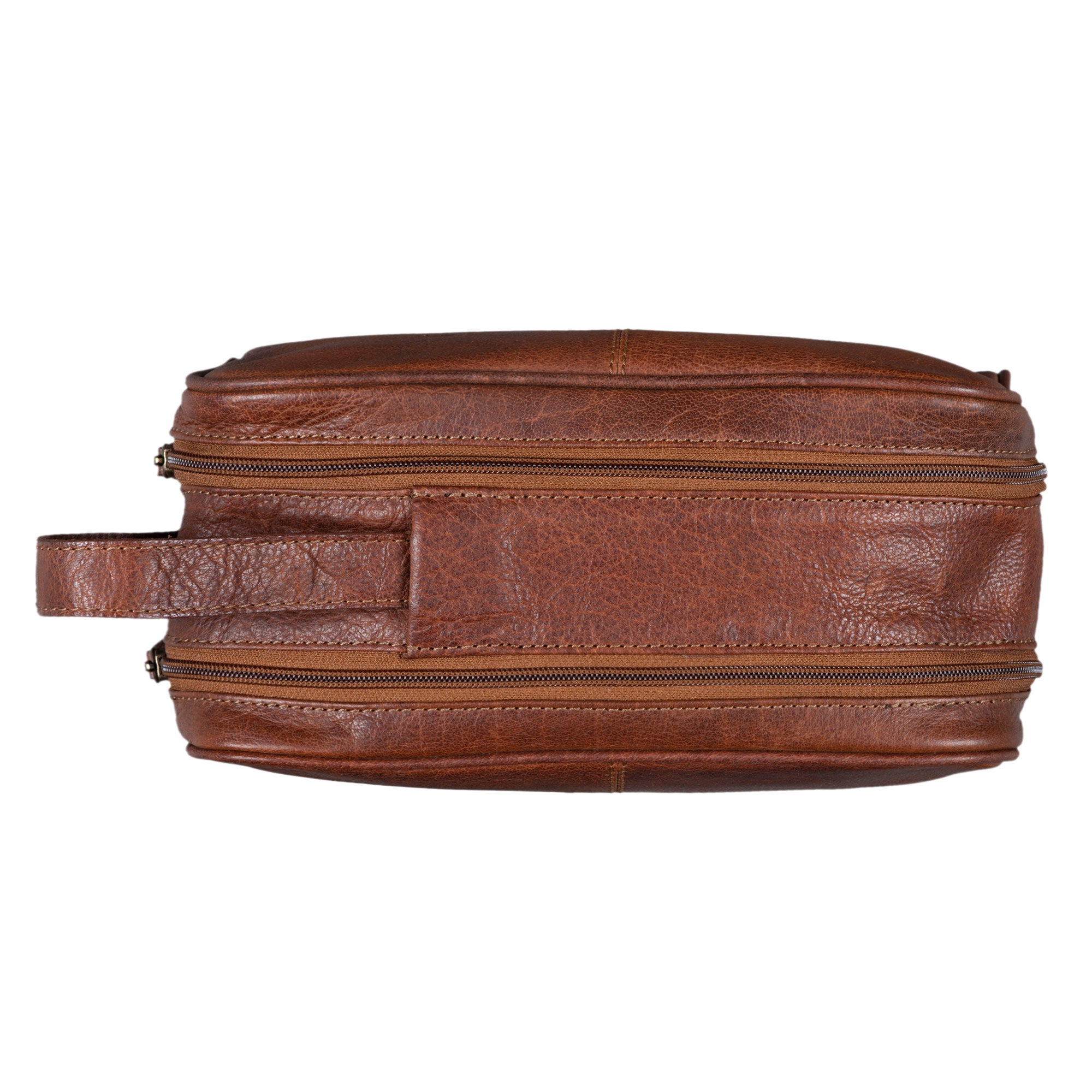 Kulturtasche Echtleder braun