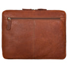Laptop Sleeve Cognac Leder mit hinterem Reißverschlussfach