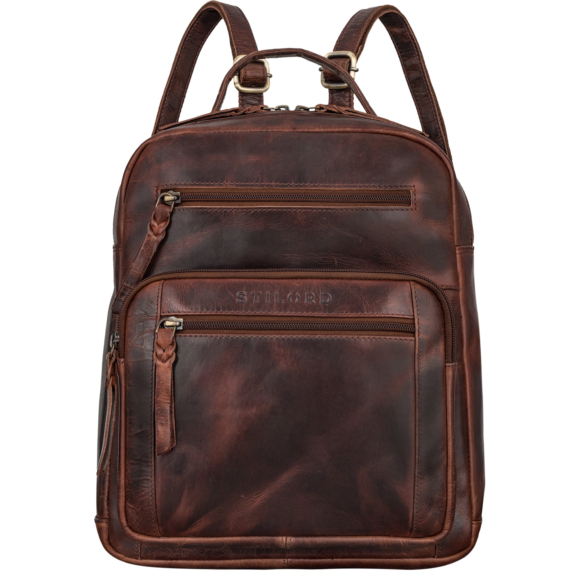 Leder Rucksack klein Cognac
