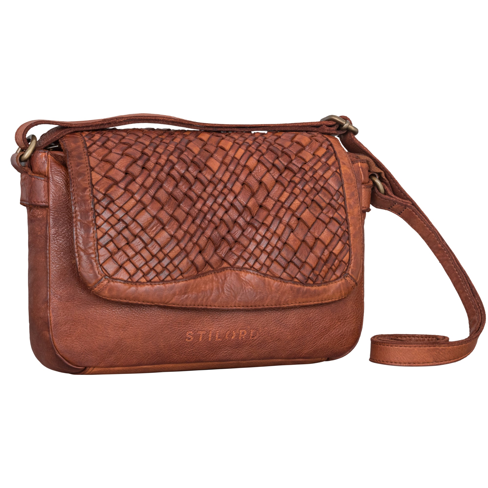 damen leder-tasche klein cognac umhaengetasche frauen vintage echtleder