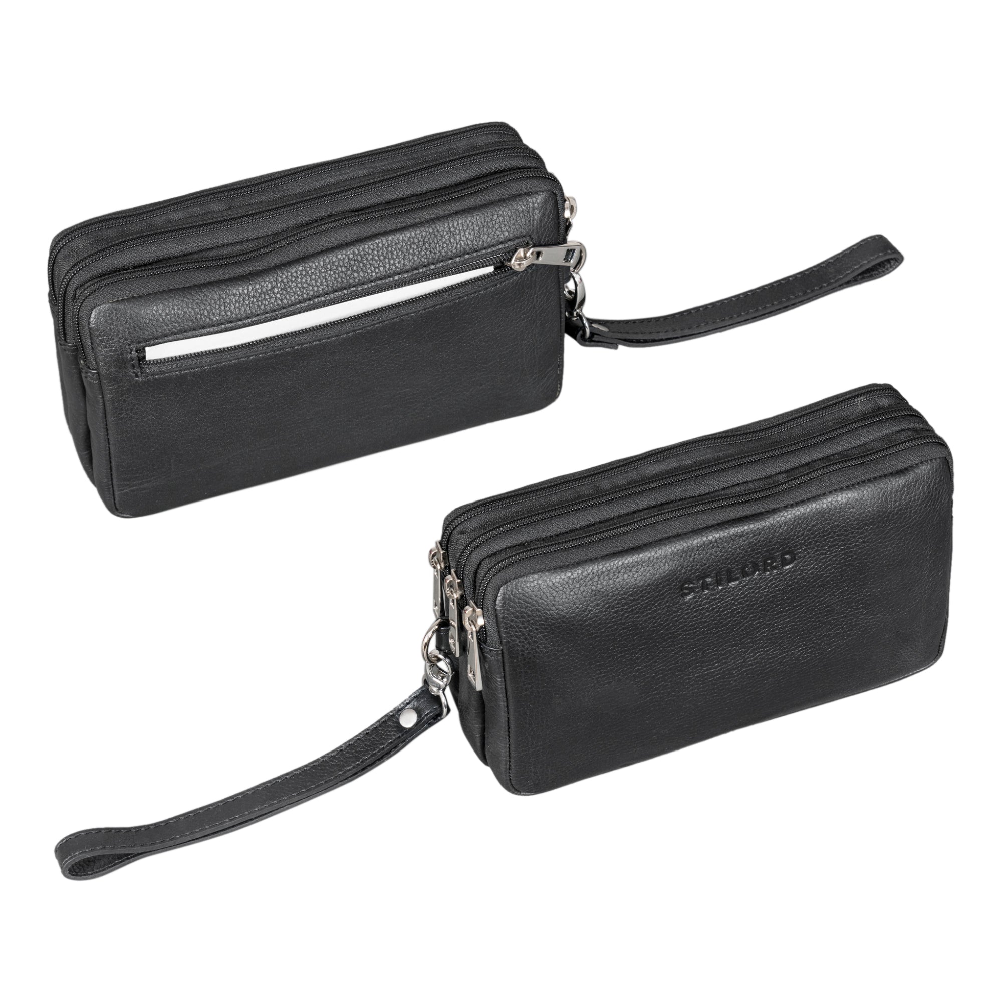 Retro Ledertasche schwarz für Männer mit Henkel