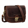Cognac Mini Umhängetasche Damen Leder mit Abnehmbaren Gurt 