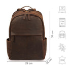 Echt leder rucksack dunkelbraun herren