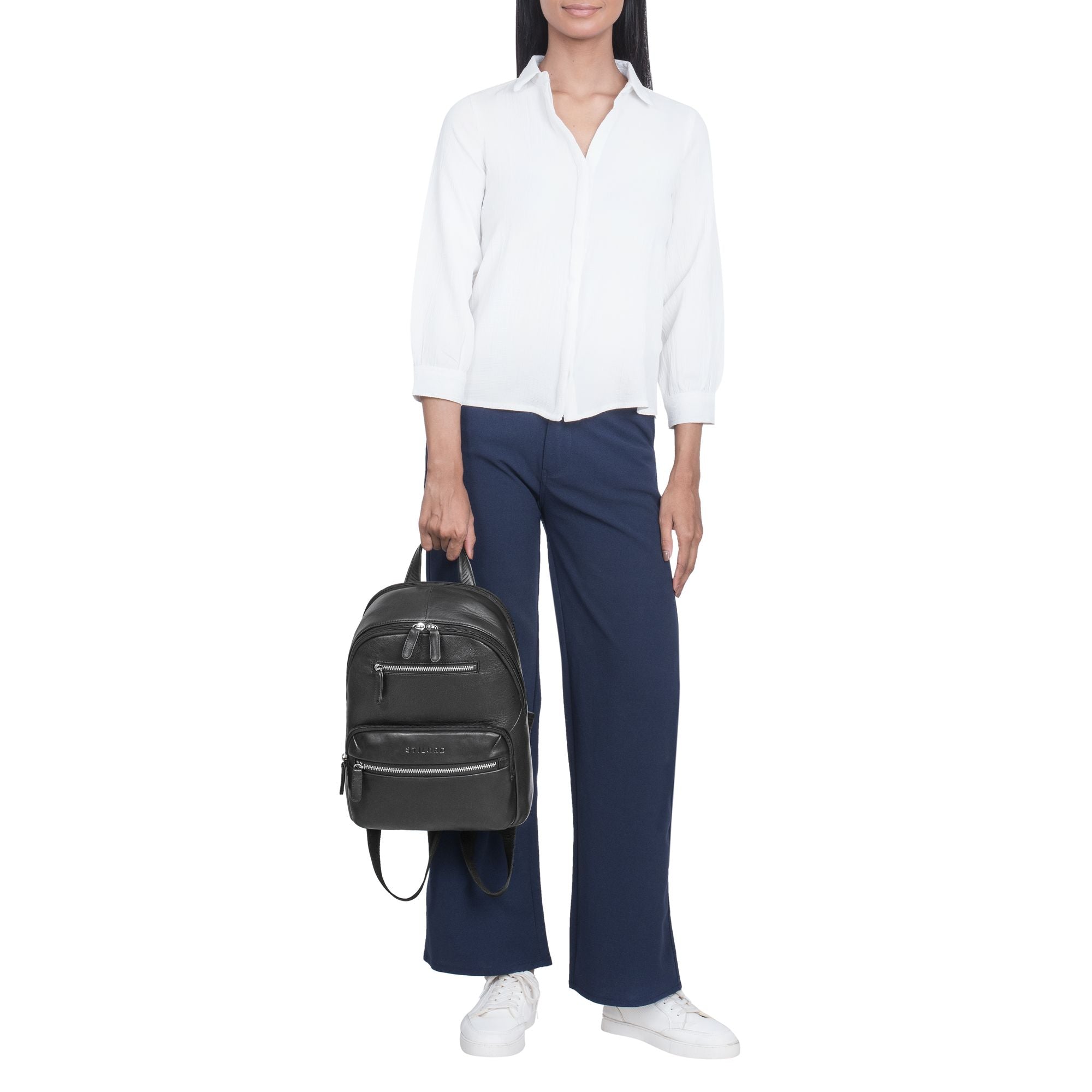 frauen rucksack leder schwarz