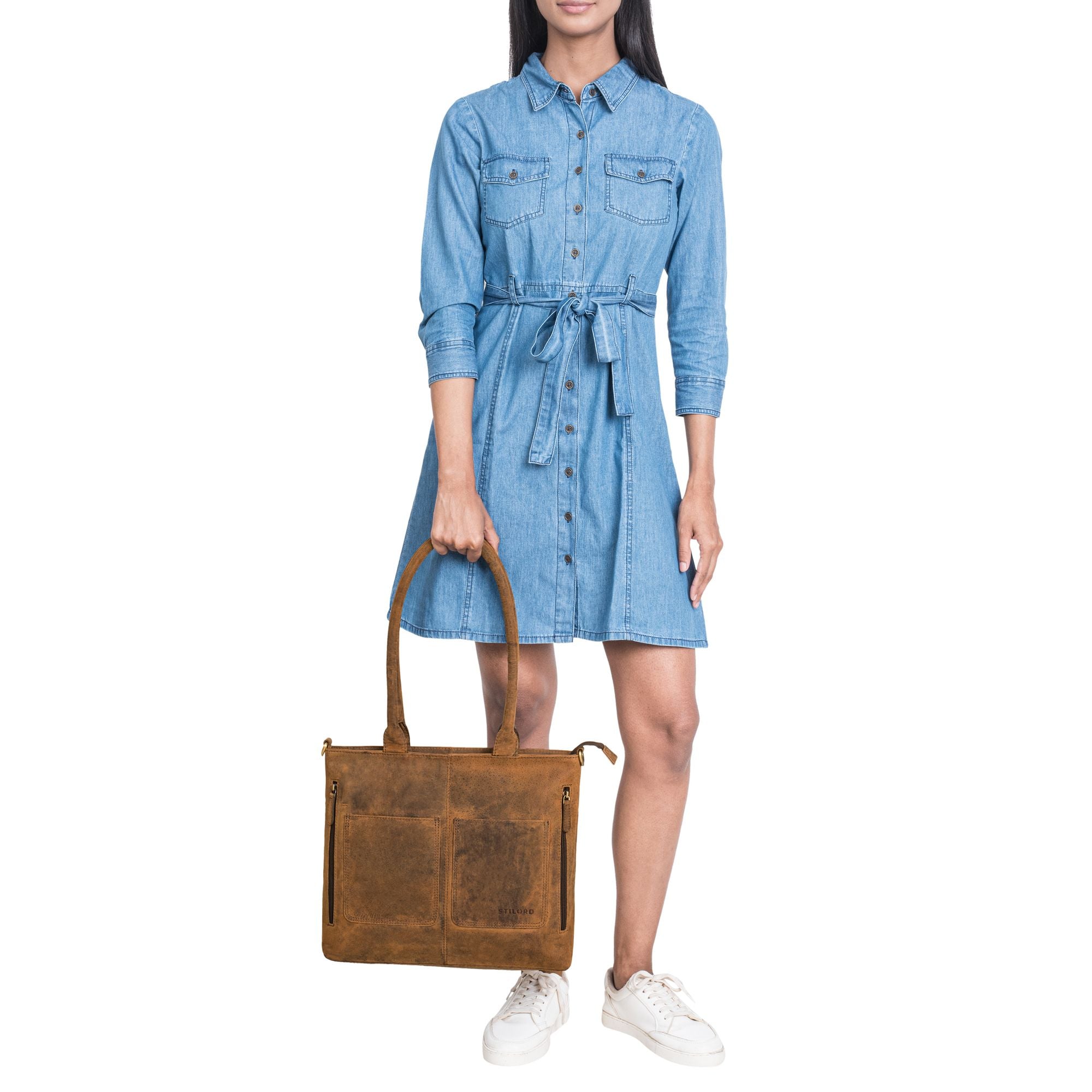 Shopper Tasche Damen Leder Braun Groß Echtleder tasche