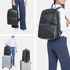 herren rucksack leder trolley schwarz